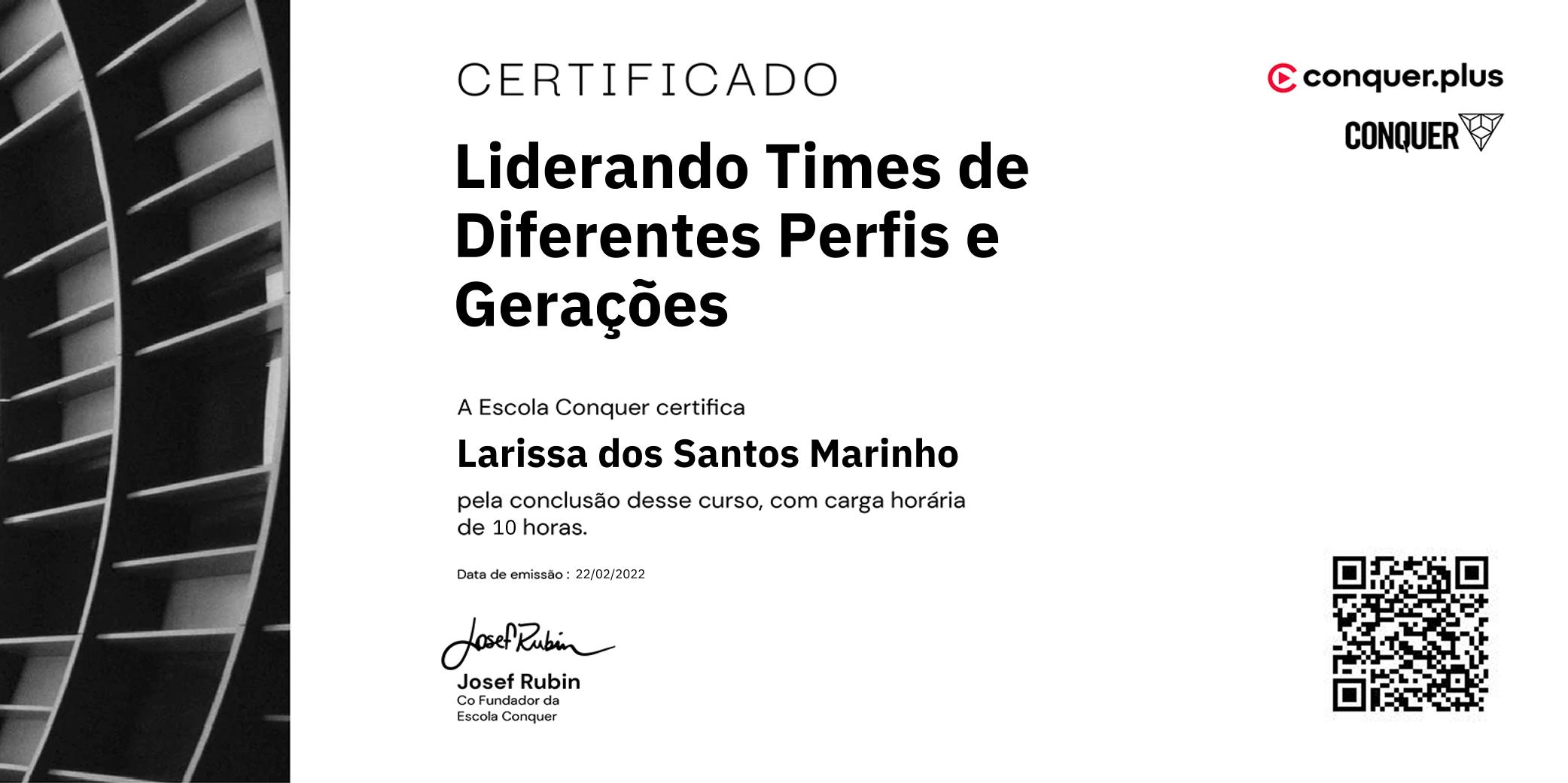 Certificado de Liderando Times de Diferentes Perfis e Gerações